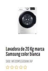 Lavadora 20 KG en Jetstereo